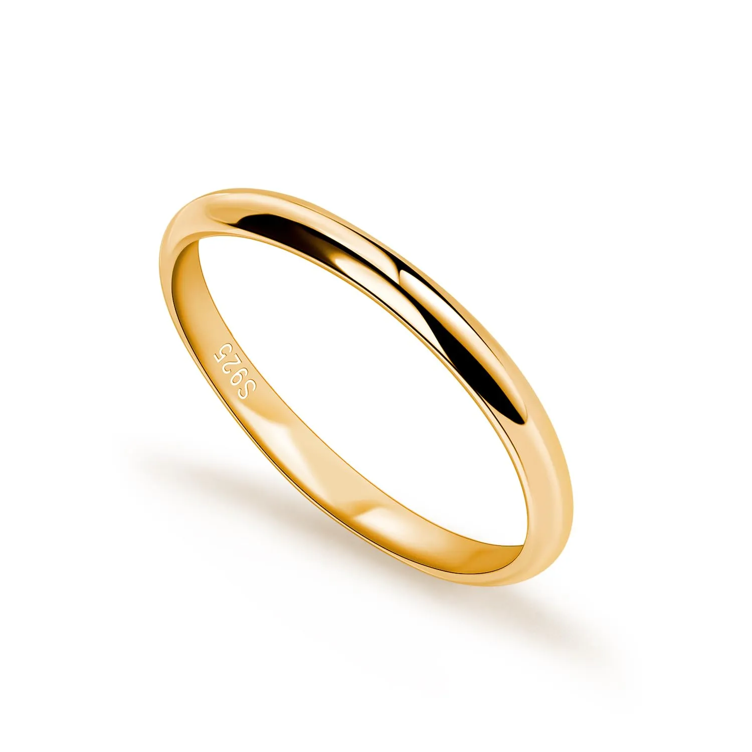 Dankadi Anello di fede nuziale in argento 925 placcato oro, 3,5 mm, misura 44-70 mm - immagine 1