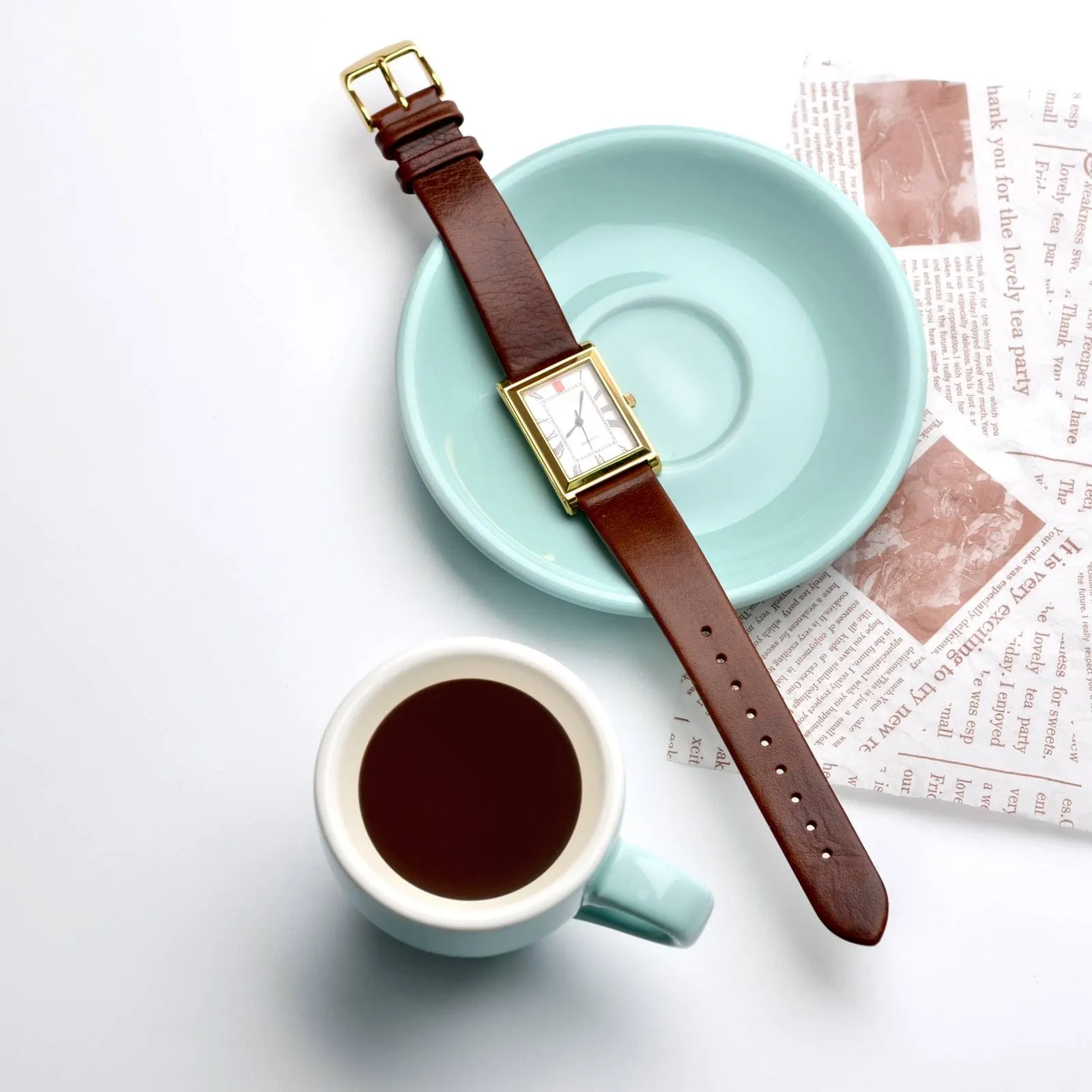 WOCCI Cinturino per Orologio in Pelle 10mm - Caramello Marrone con Fibbia Oro - immagine 2