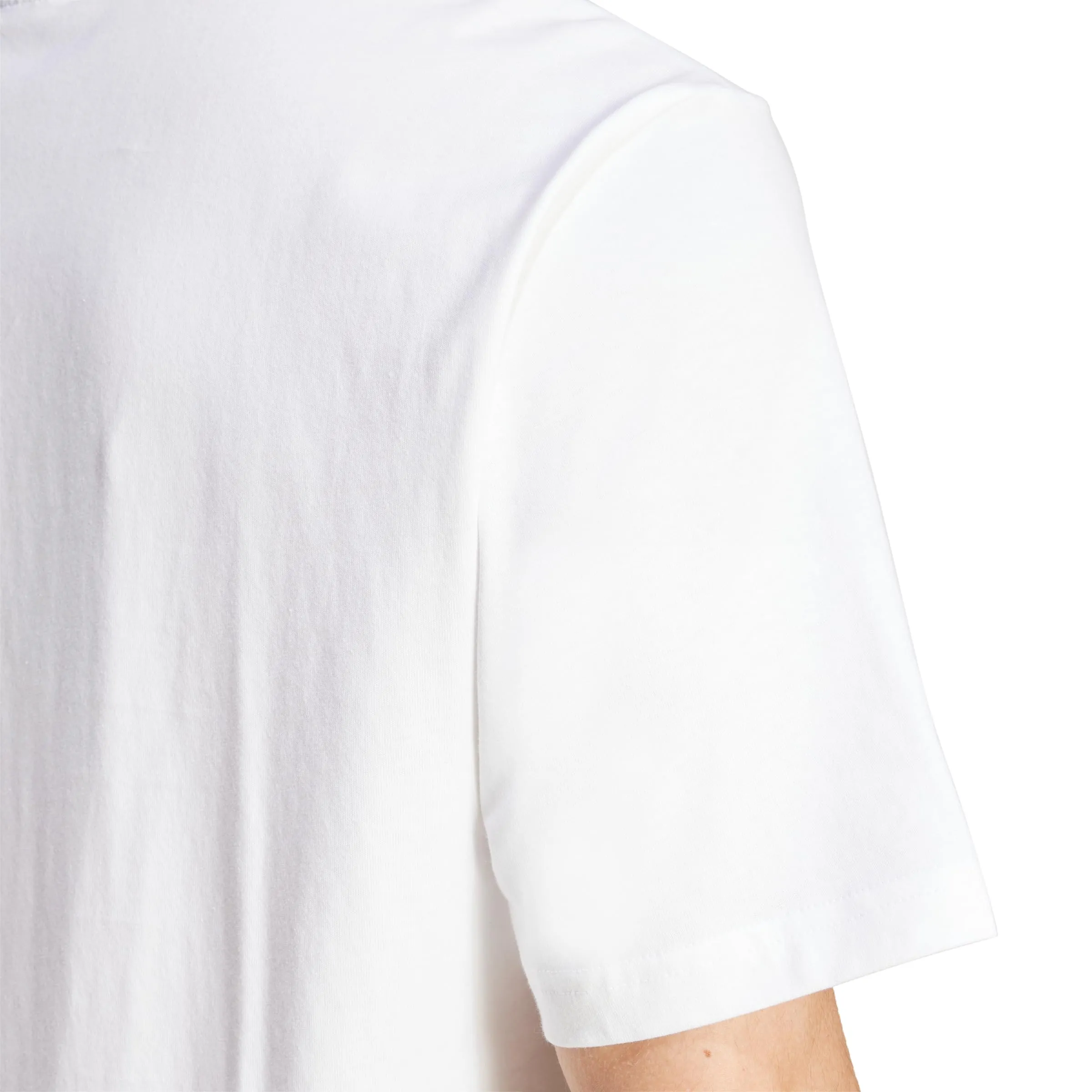 adidas Essentials Linear Single Maglietta in jersey da uomo, Bianco/Nero, XS - immagine 6
