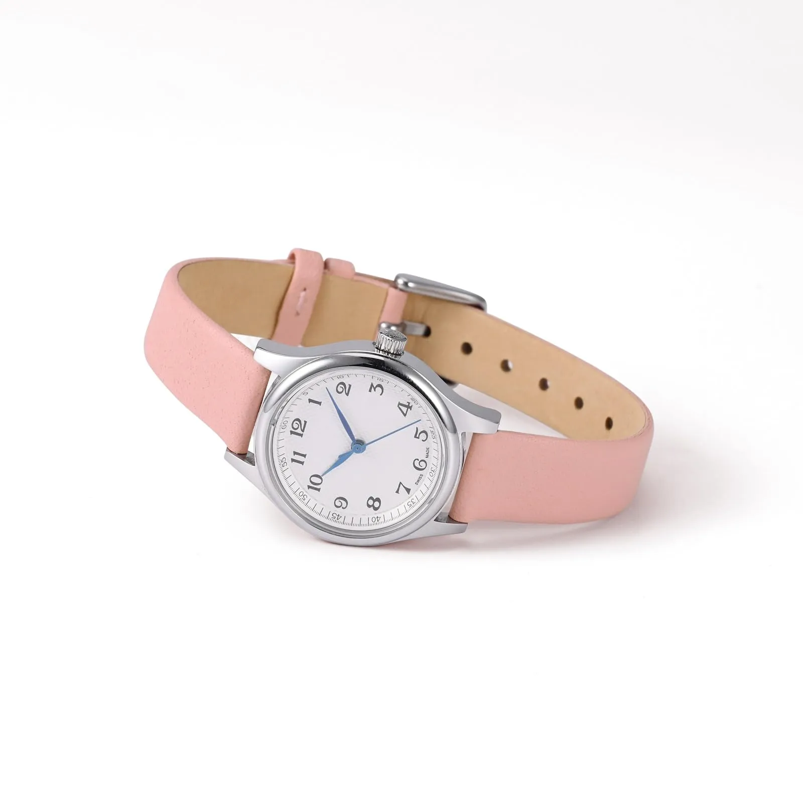 WOCCI Cinturino per Orologio in Pelle 16mm - Rosa Claro, Fibbia Argento - immagine 2