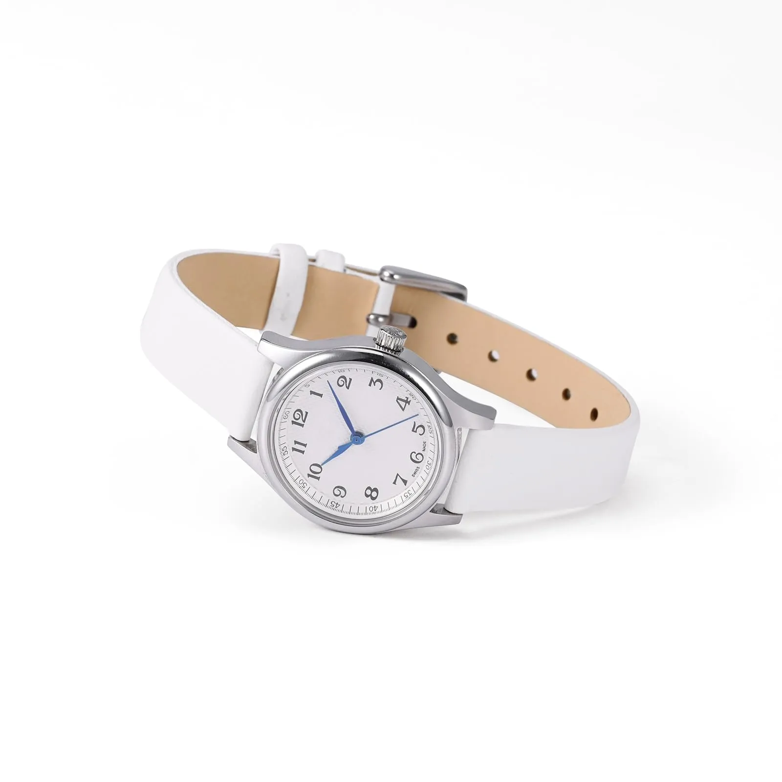WOCCI Cinturino per Orologio in Pelle 14mm con Fibbia Oro Rosa, Bianco - immagine 2