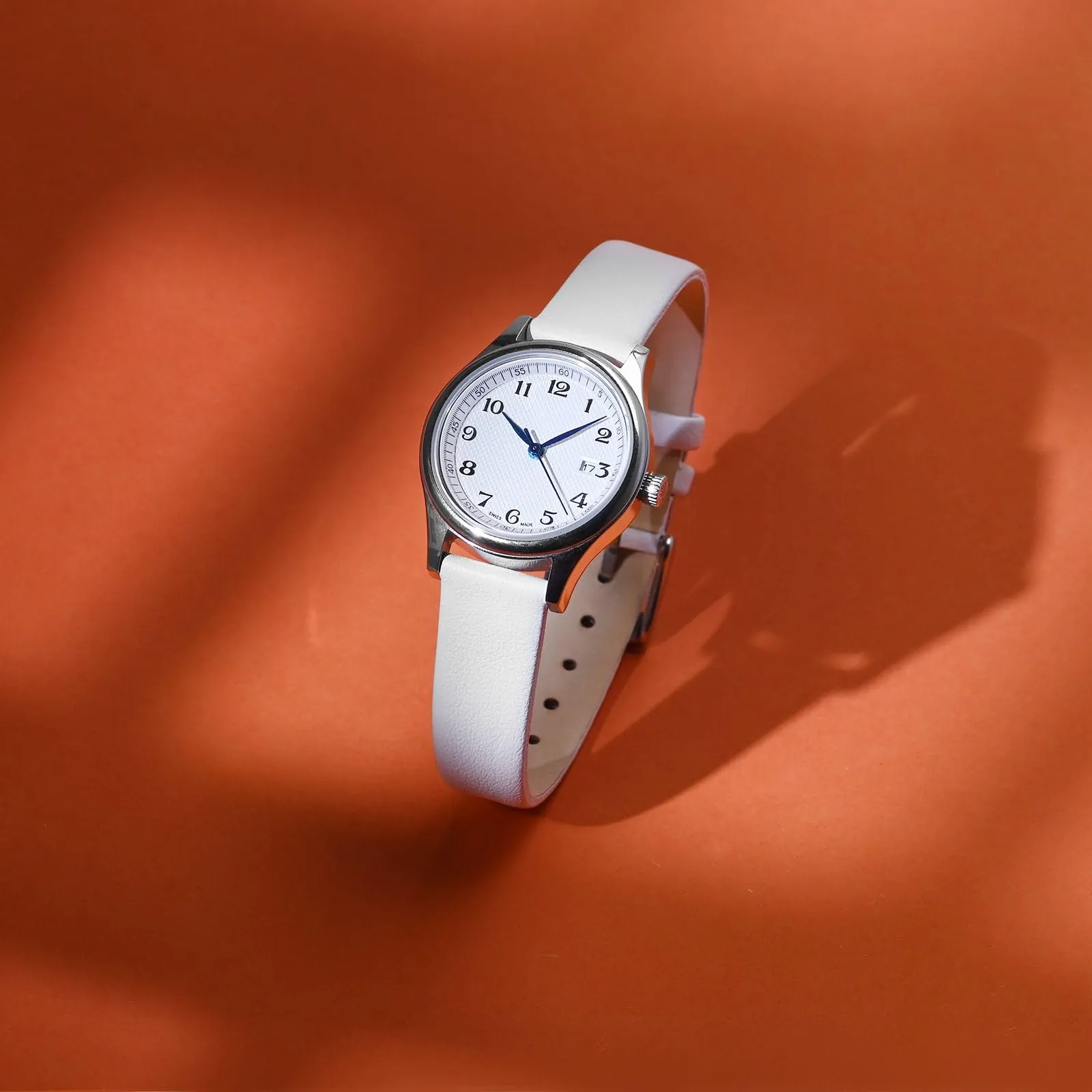 WOCCI Cinturino per Orologio in Pelle 20mm Bianco con Fibbia Argento - immagine 2