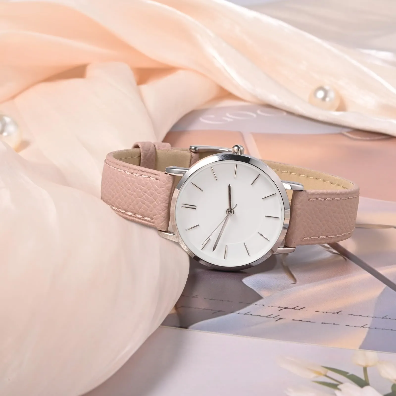 WOCCI Grace Cinturino per Orologio da Donna 16mm in Pelle, Sgancio Rapido, Fibbia Oro Rosa (Retro Rosa) - immagine 2
