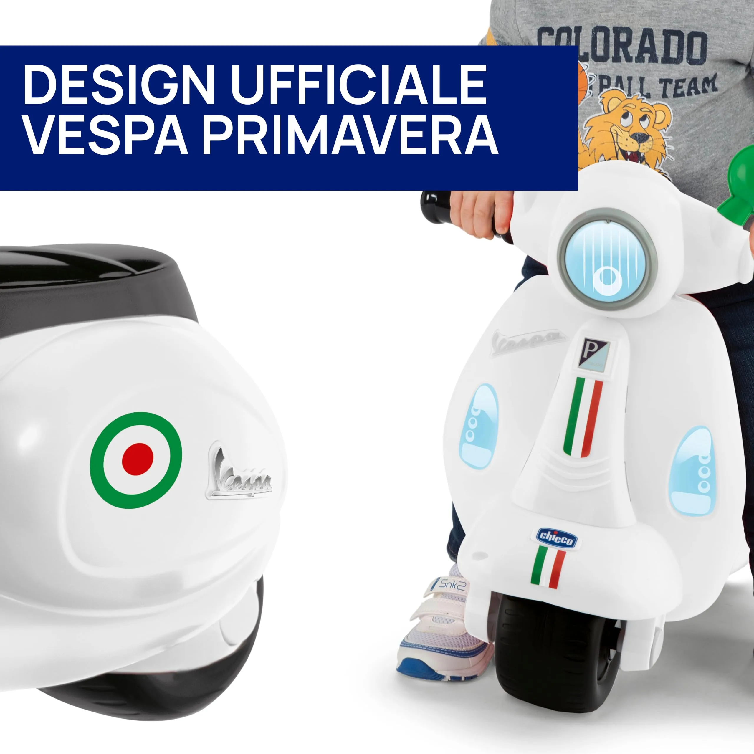 Chicco Vespa Primavera Moto Giocattolo Cavalcabile con Pannello Elettronico, Luci e Suoni, Bianco - immagine 8