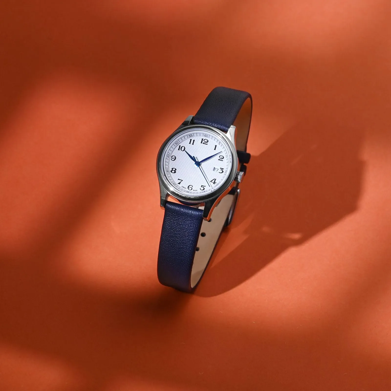 WOCCI Cinturino per Orologio in Pelle 20mm - Blu Scuro con Fibbia Argento - immagine 2