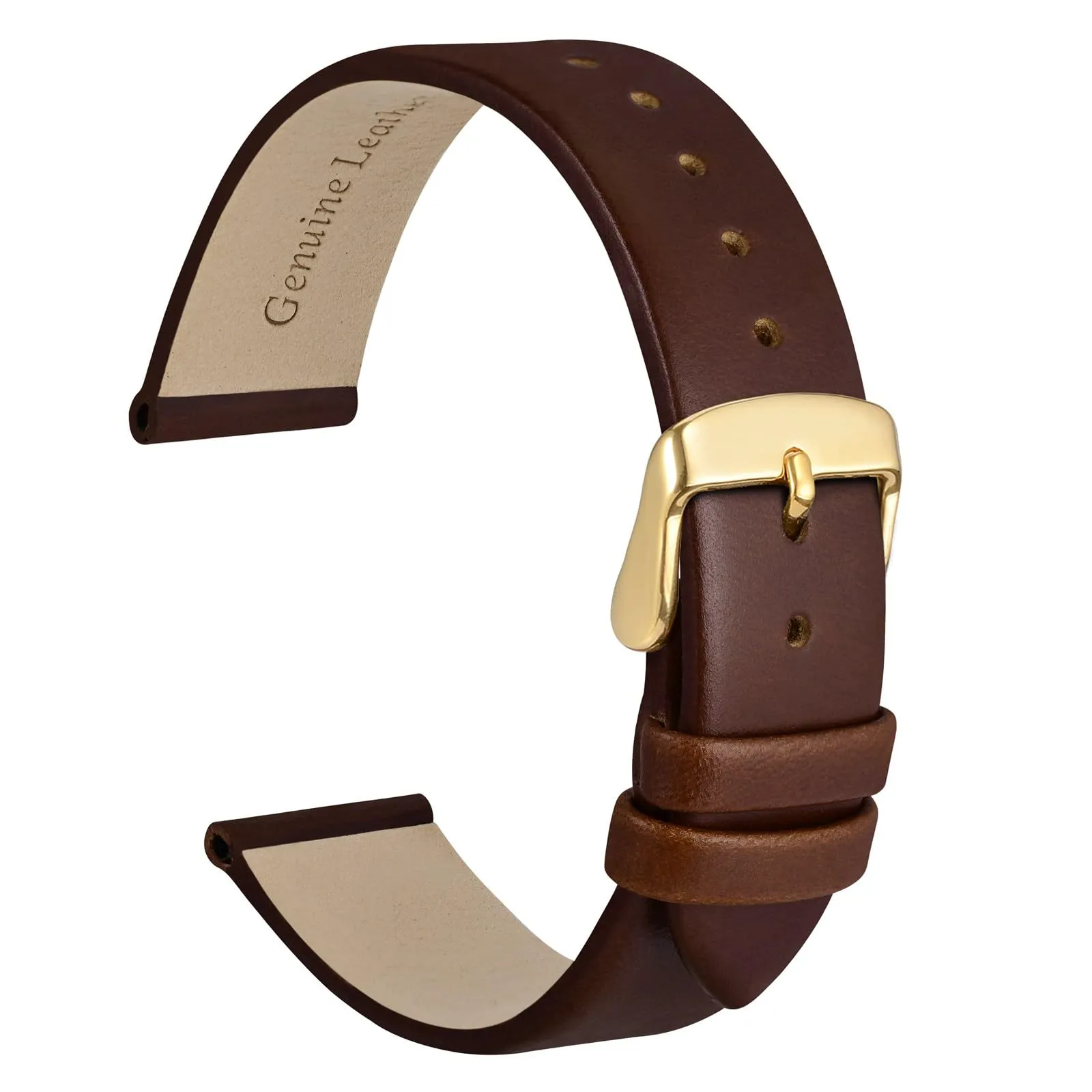 WOCCI Cinturino per Orologio in Pelle 8mm con Fibbia Oro, Caramello Marrone - immagine 1