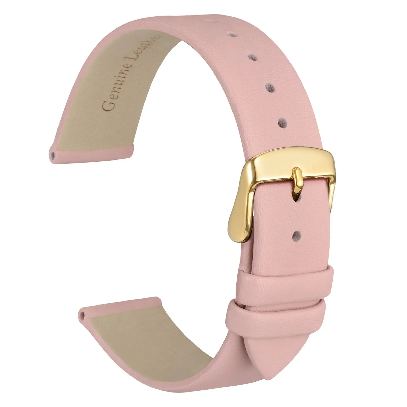 WOCCI Cinturino per Orologio in Pelle 12mm con Fibbia Oro, Rosa Claro - immagine 1