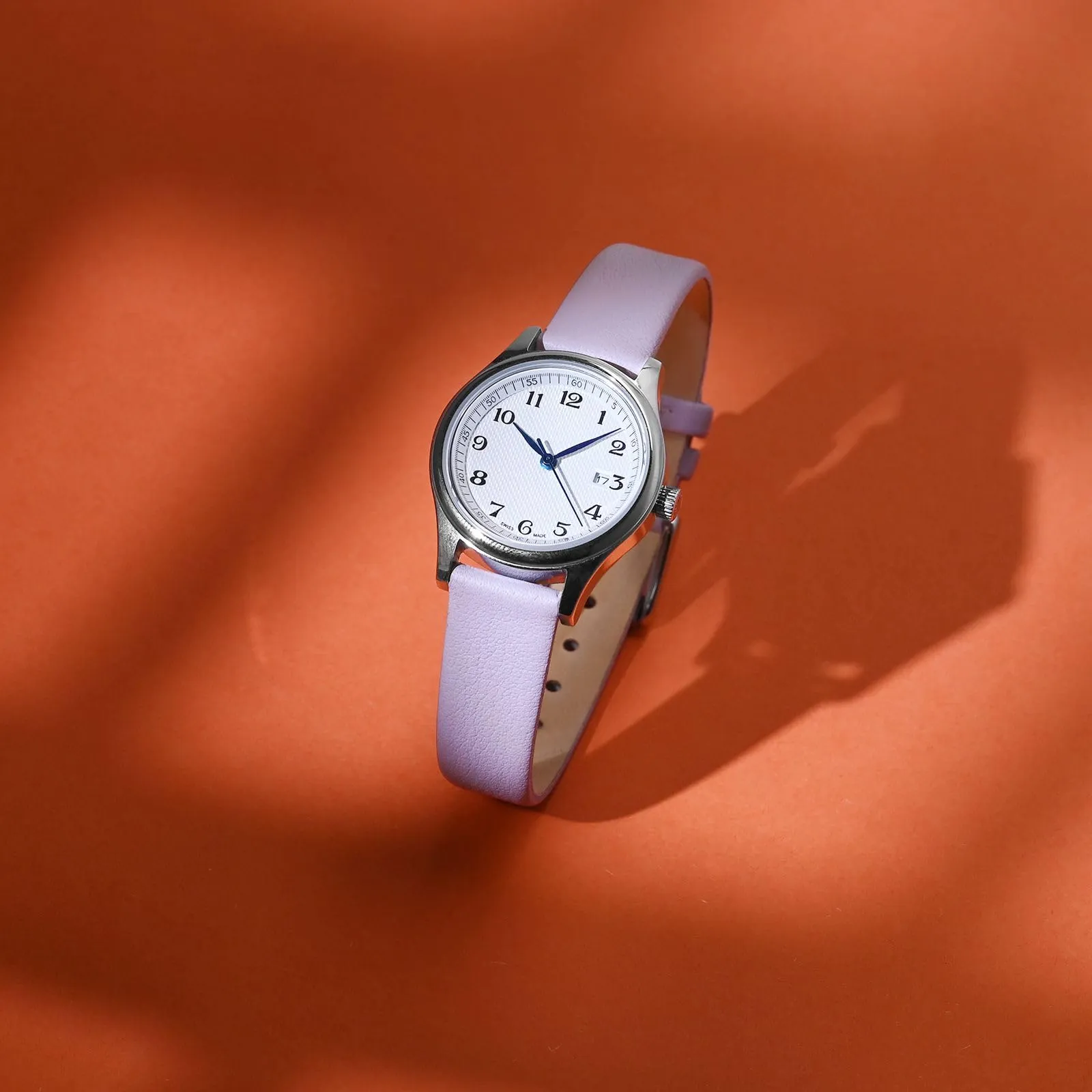WOCCI Cinturino per Orologio in Pelle 12mm - Viola Chiaro con Fibbia Argento - immagine 2