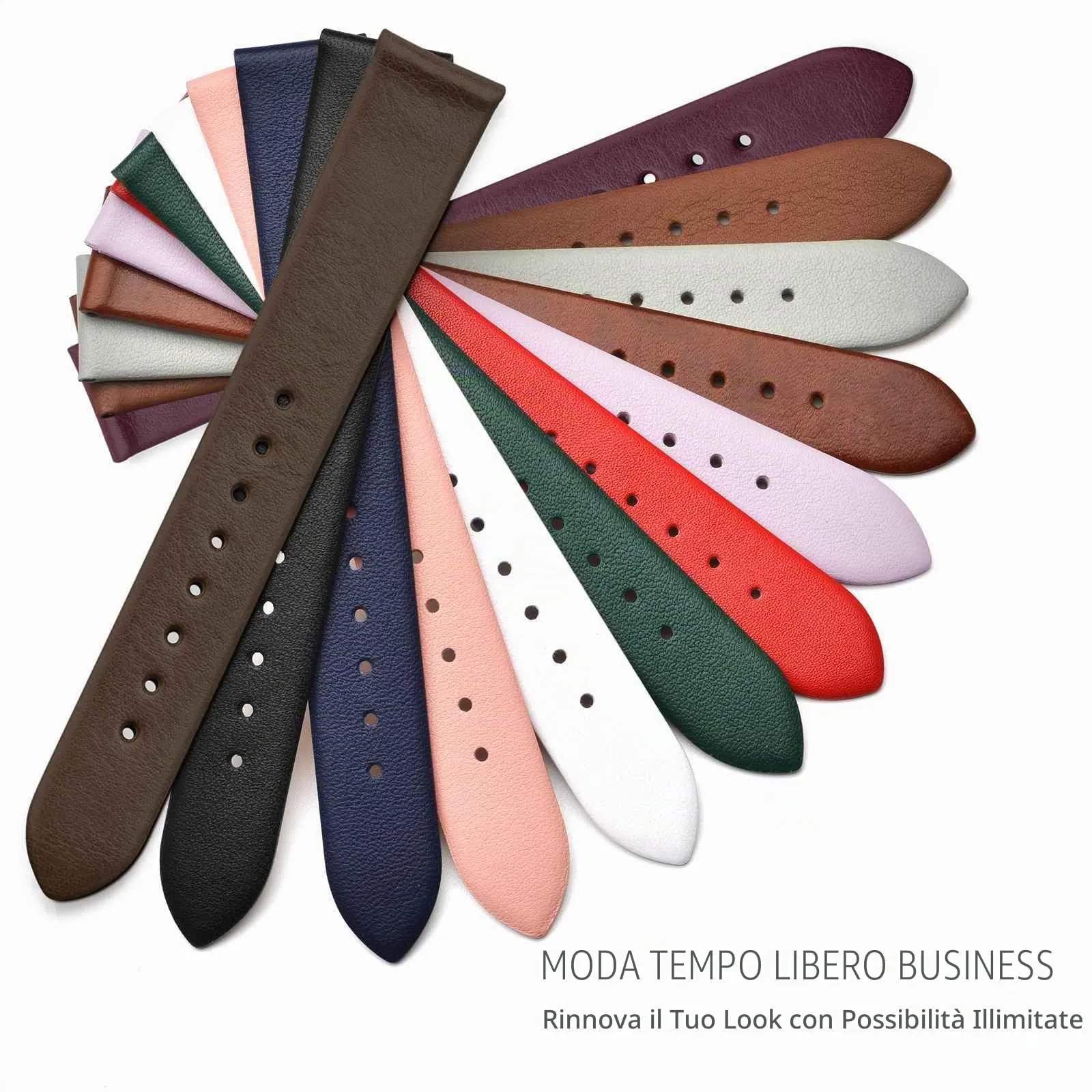 WOCCI Cinturino per Orologio in Pelle 10mm Nero con Fibbia Argento - immagine 6