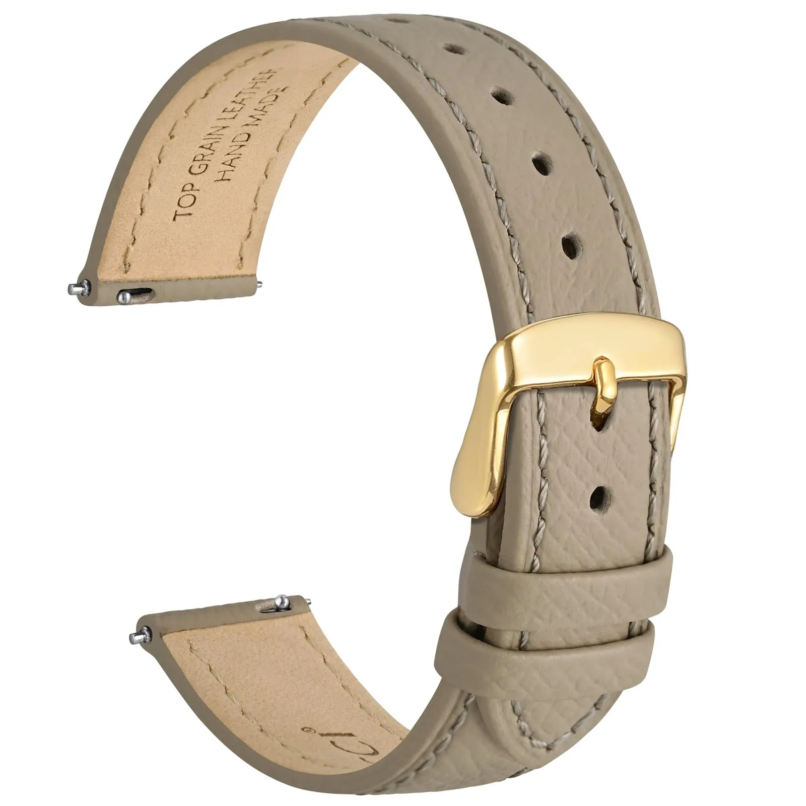 WOCCI Grace Cinturino per Orologio da Donna, Pelle Grana Superiore, 15mm, Sgancio Rapido, Fibbia Oro (Tè) - immagine 1