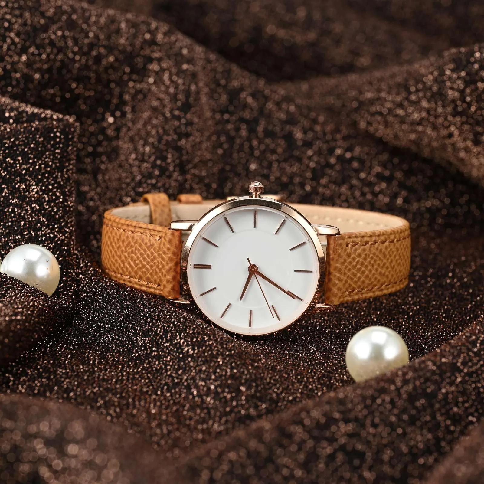 WOCCI Grace Cinturino per Orologio da Donna, Pelle Grana Superiore, 18mm, Sgancio Rapido, Fibbia Oro, Albicocca Tan - immagine 9