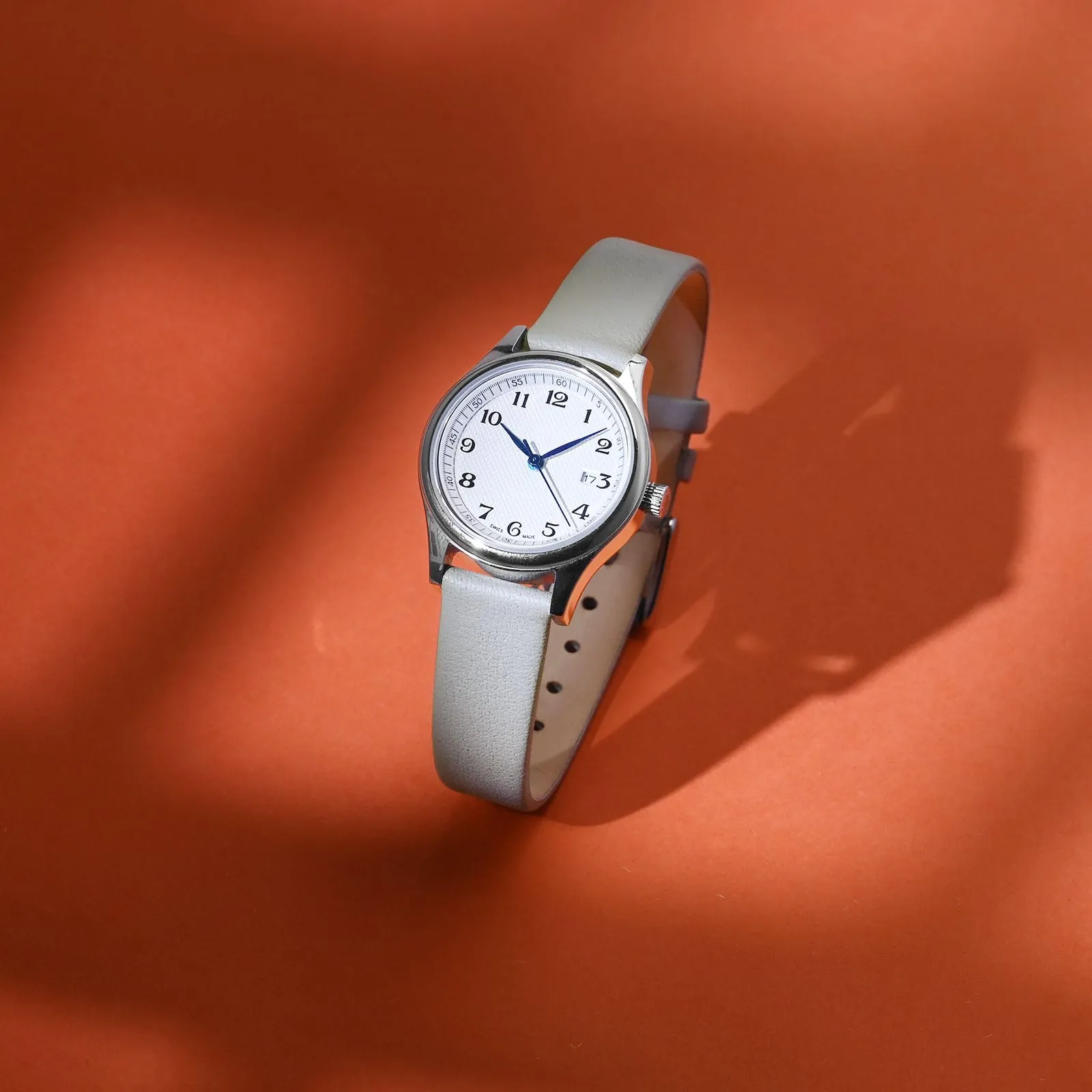WOCCI Cinturino per Orologio in Pelle 22mm Grigio con Fibbia Argento - immagine 2