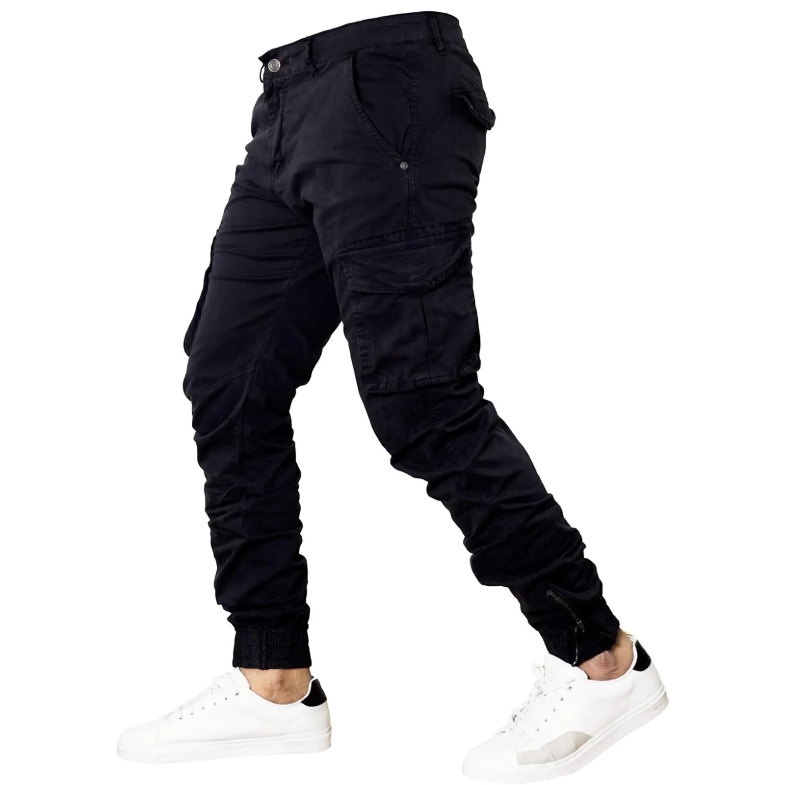 Toocool Pantaloni Cargo Militari Uomo in Cotone G6570 Nero, Taglia 44 - immagine 3