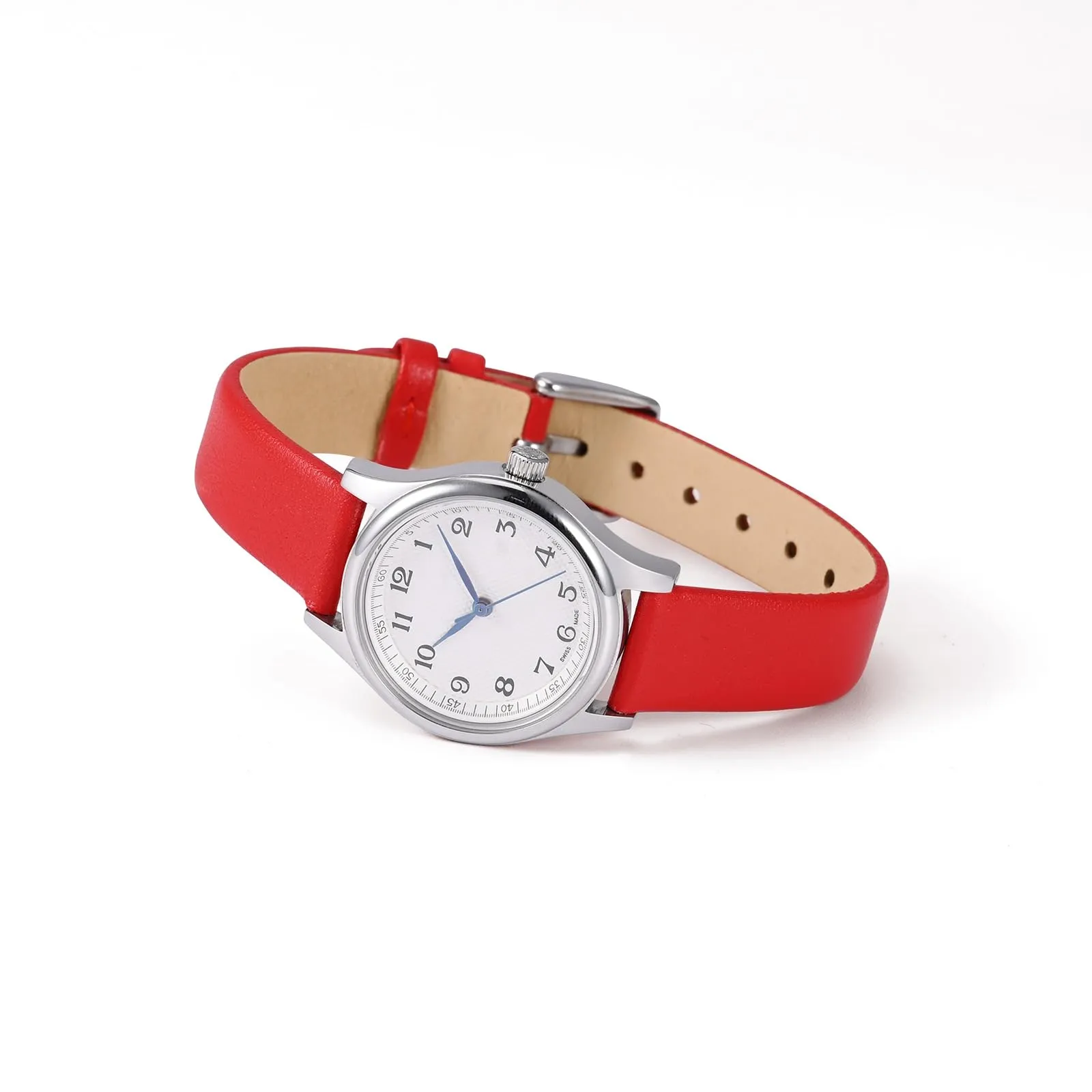 WOCCI Cinturino per Orologio in Pelle 10mm con Fibbia Oro (Rosso) - immagine 2
