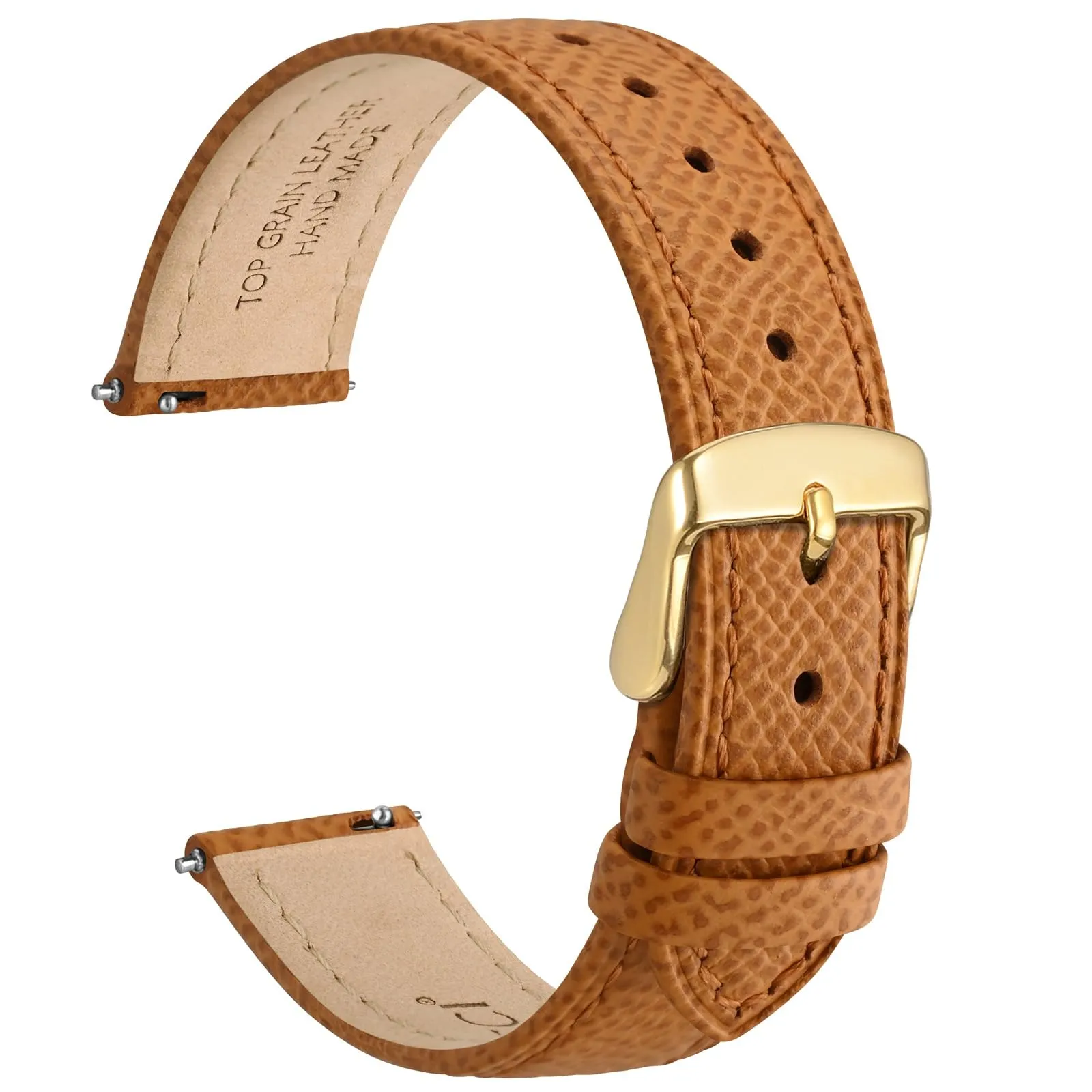 WOCCI 14mm Grace Cinturino per Orologio da Donna in Pelle Grana Superiore, Sgancio Rapido, Fibbia Oro (Albicocca Tan) - immagine 1