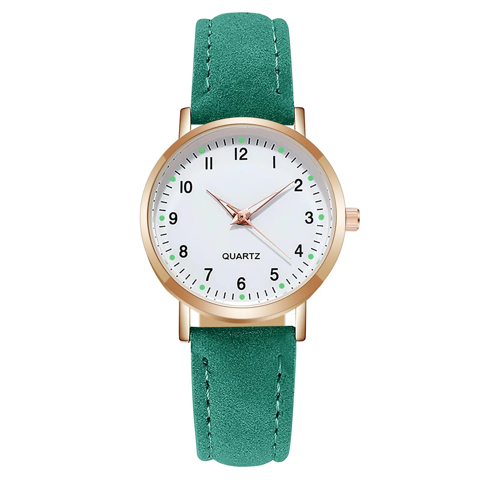 AOOSU Orologio da Donna al Quarzo Analogico, Cinturino Satinato (Verde) - immagine 1