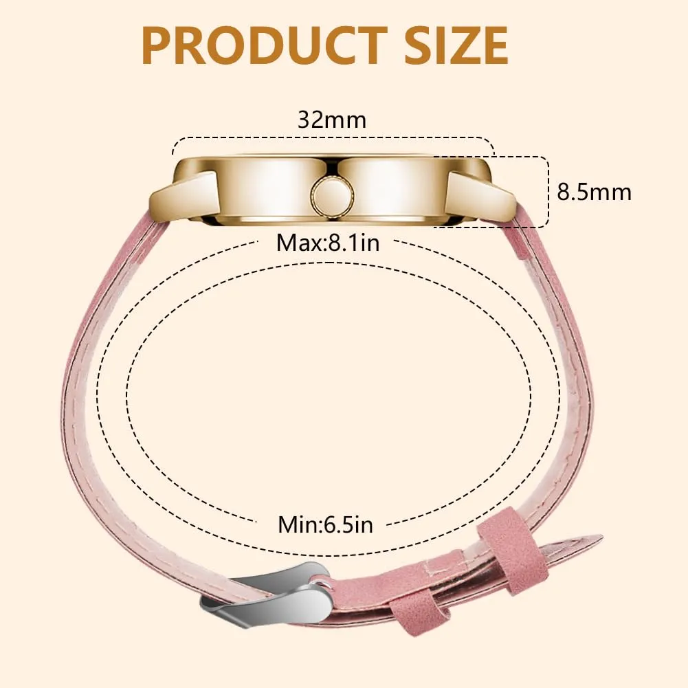 AOOSU Orologio da Donna al Quarzo Analogico con Cinturino Satinato (Rosa) - immagine 2