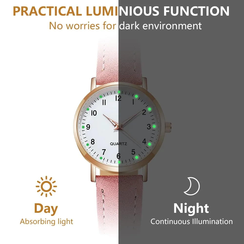 AOOSU Orologio da Donna al Quarzo Analogico con Cinturino Satinato (Rosa) - immagine 4