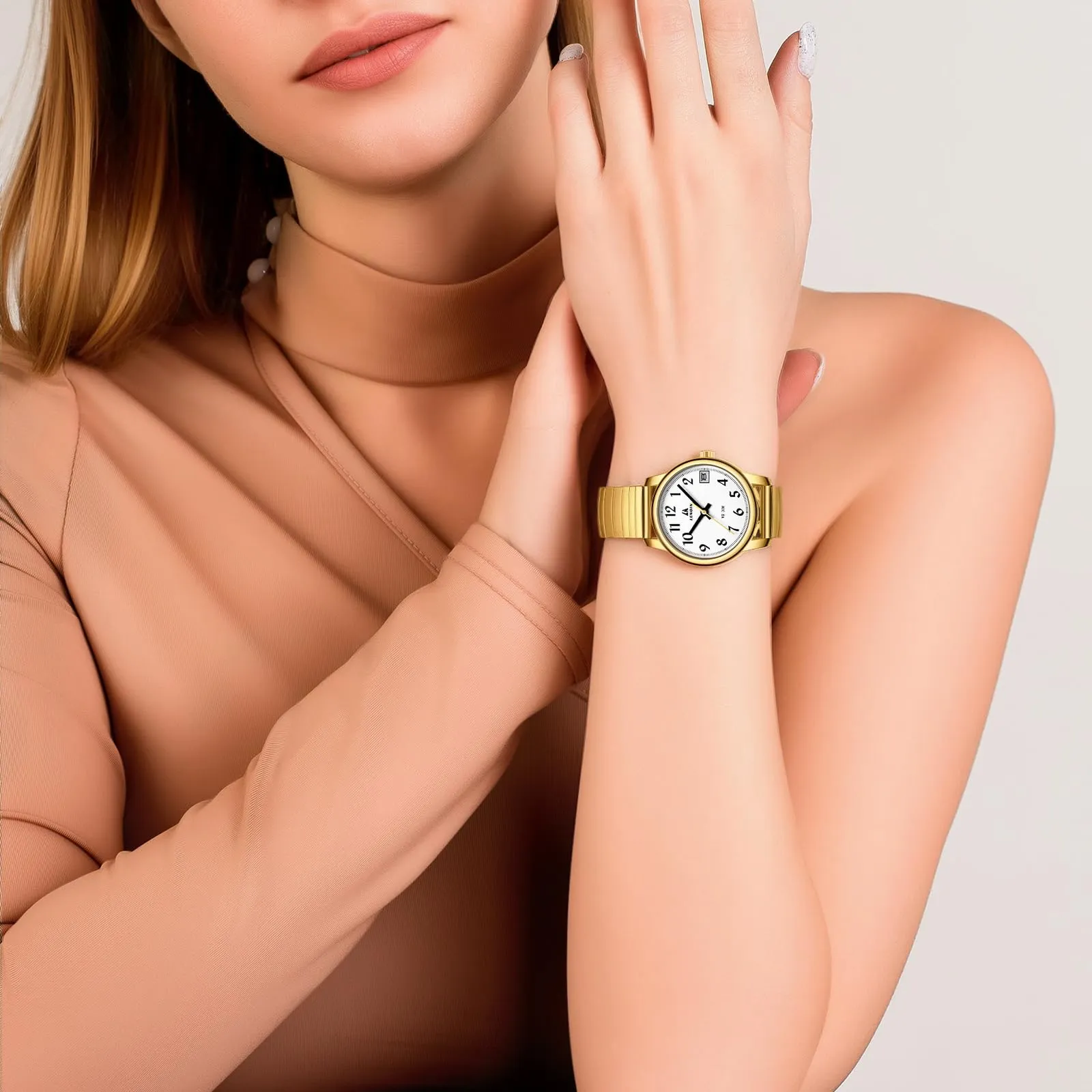 LN LENQIN Orologio Donna Acciaio Inossidabile Analogico Quarzo 3ATM L0162 - immagine 4