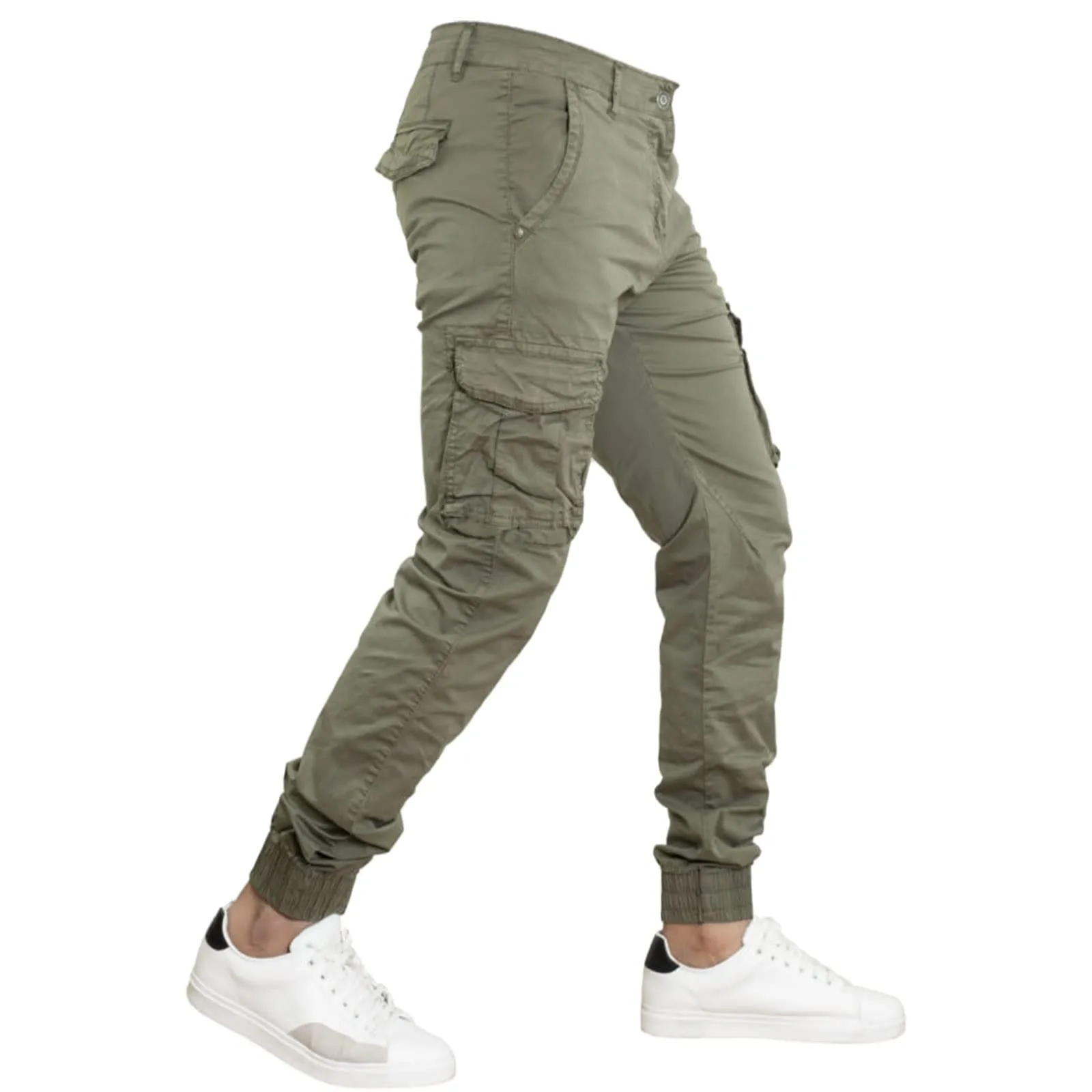 Toocool Pantaloni Cargo Militari Uomo in Cotone G6571 Verde Taglia 50 - immagine 2