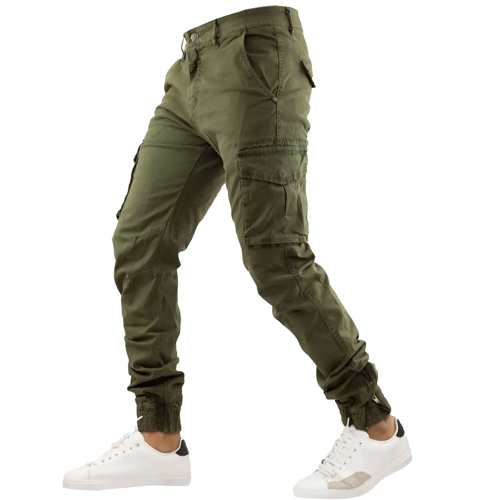 Toocool Pantaloni Cargo Militari Uomo in Cotone G6538 Verde, Taglia 52 - immagine 2
