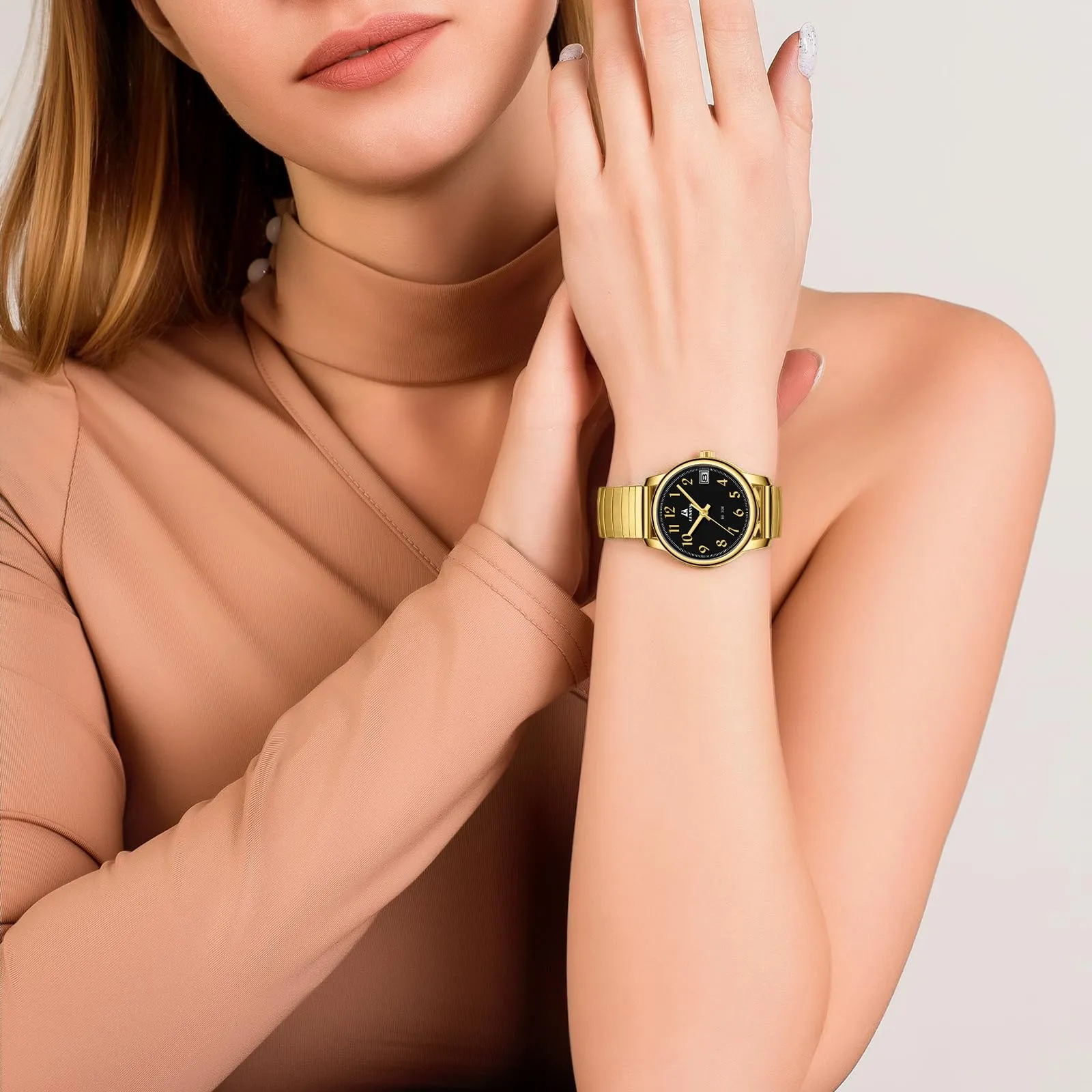 LN LENQIN Orologio Donna Analogico Quarzo Acciaio Inossidabile 3ATM L0162 - immagine 4