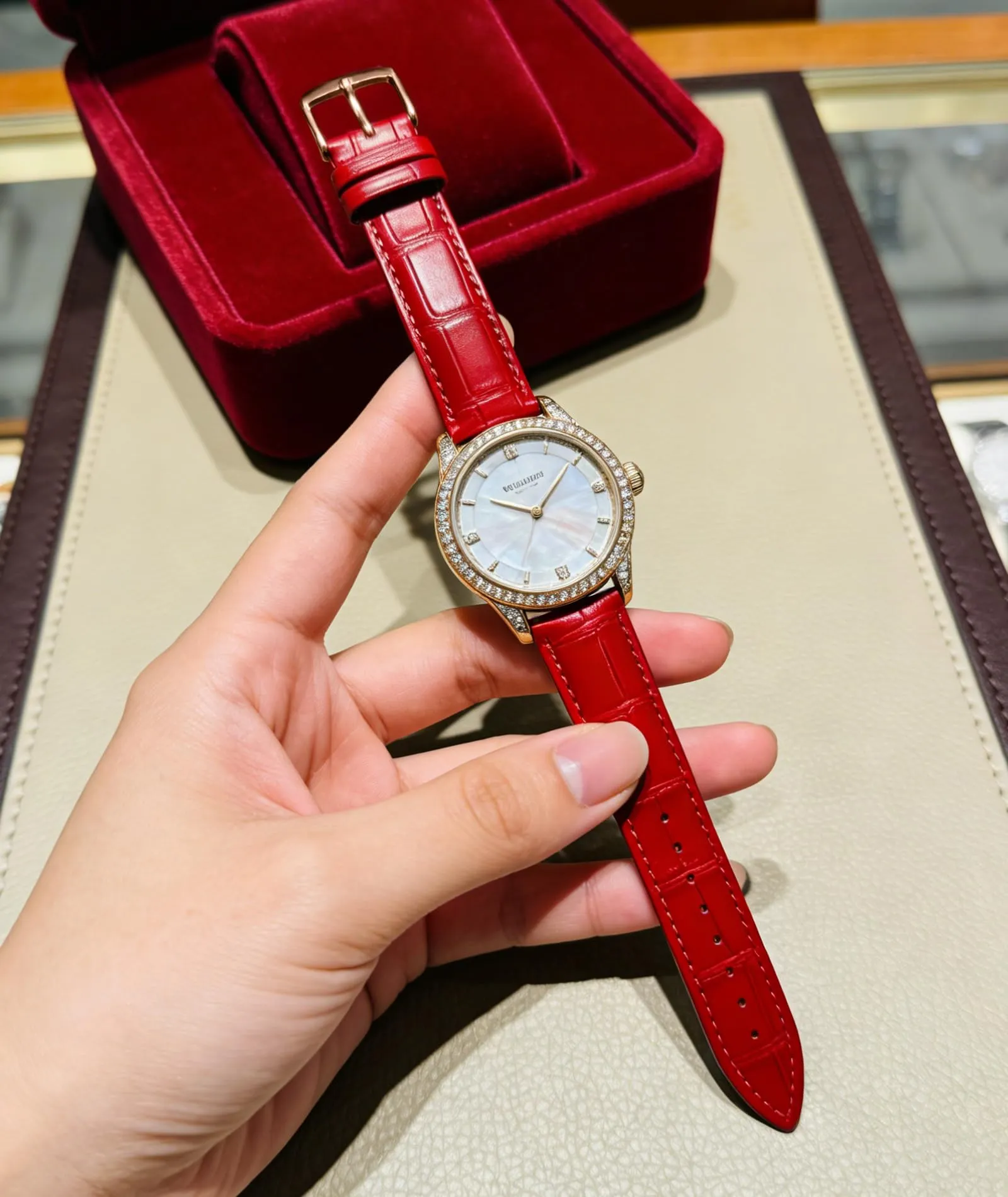 BINLUN Cinturino per Orologio in Pelle Sgancio Rapido 21mm Gr-rosso - immagine 4