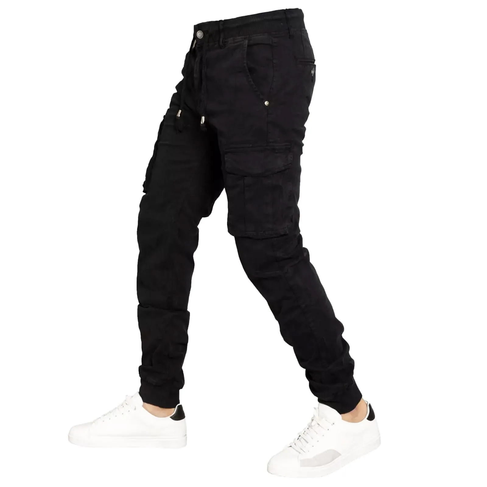 Toocool Pantaloni Cargo Militari Uomo in Cotone G6538 G6601 Nero Taglia 50 - immagine 2