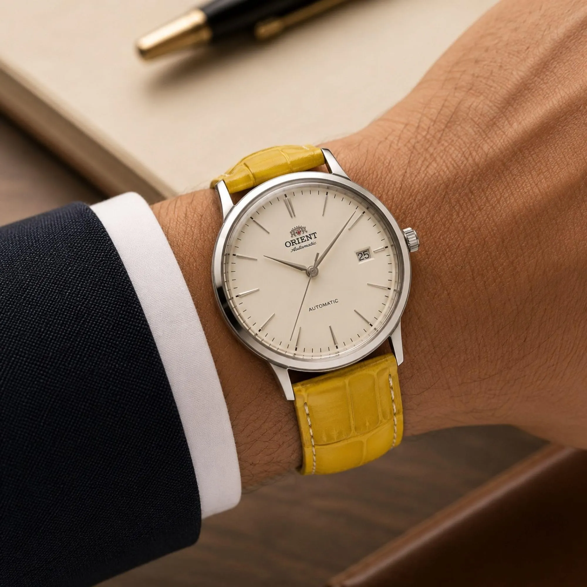 Diloy Cinturino Orologio Pelle Stampa Alligatore 368 Giallo 28mm - immagine 6
