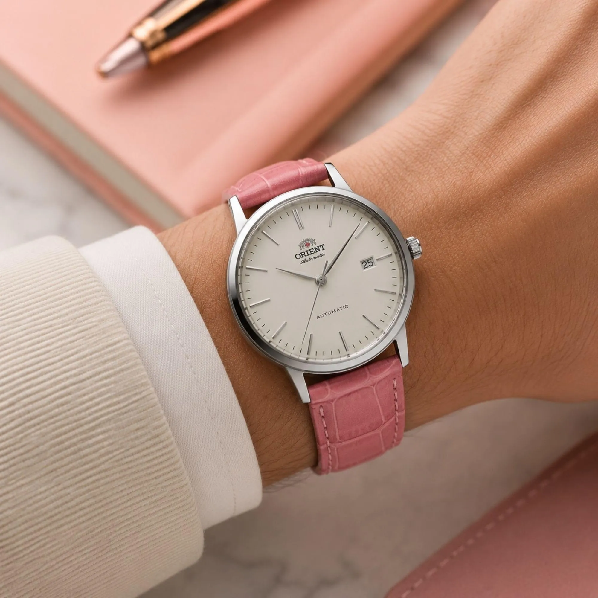 Diloy Cinturino Orologio in Pelle Stampa Alligatore 368 Rosa Chiaro 18mm - immagine 6