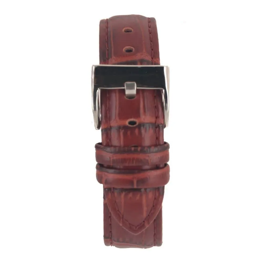 Diloy Cinturino Orologio in Pelle Stampa Alligatore 368 Marrone Medio 16mm - immagine 3