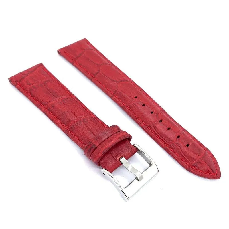 Diloy Cinturino Orologio in Pelle Stampa Alligatore 368 Bordeaux 18mm - immagine 2