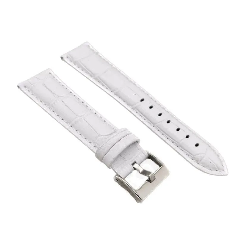 Diloy Cinturino Orologio in Pelle Stampa Alligatore 368 Bianco 28mm - immagine 2