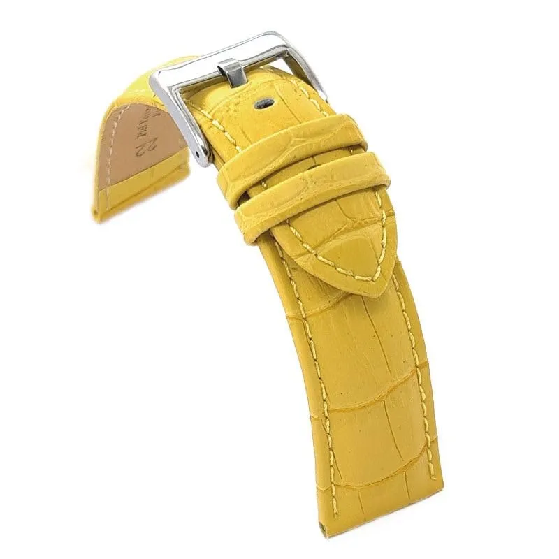 Diloy Cinturino Orologio in Pelle Stampa Alligatore 368 Giallo 26mm - immagine 1