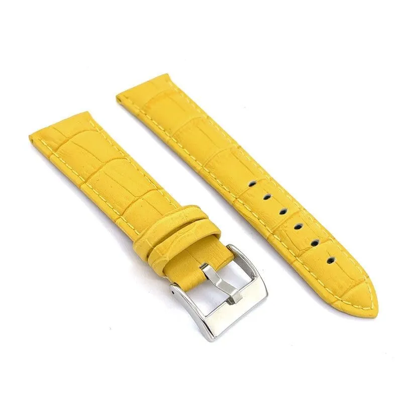 Diloy Cinturino Orologio in Pelle Stampa Alligatore 368 Giallo 26mm - immagine 2