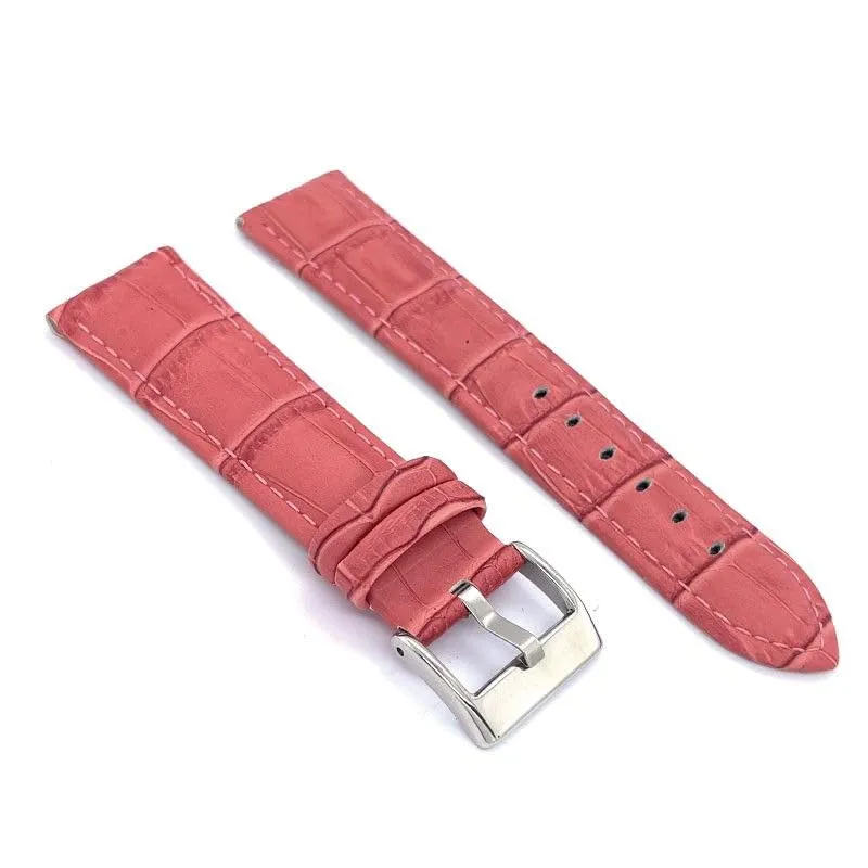 Diloy Cinturino Orologio Pelle Stampa Alligatore 368 Rosa Chiaro 22mm - immagine 2