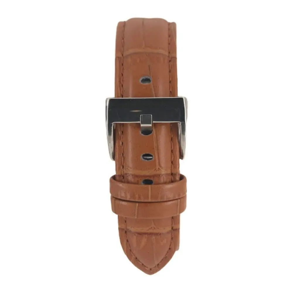 Diloy Cinturino Orologio in Pelle Stampa Alligatore 368 Marrone Chiaro 22mm - immagine 5