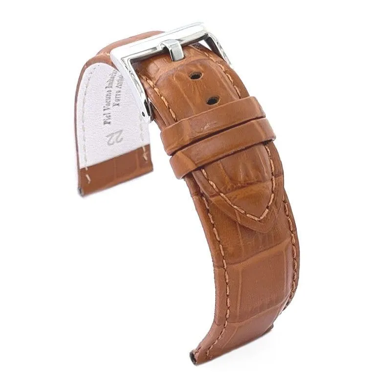Diloy Cinturino Orologio Pelle Stampa Alligatore 368 Marrone Chiaro 16mm - immagine 1
