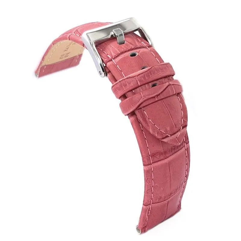 diloy Cinturino orologio pelle stampa alligatore 368 Rosa Chiaro 30mm - immagine 1