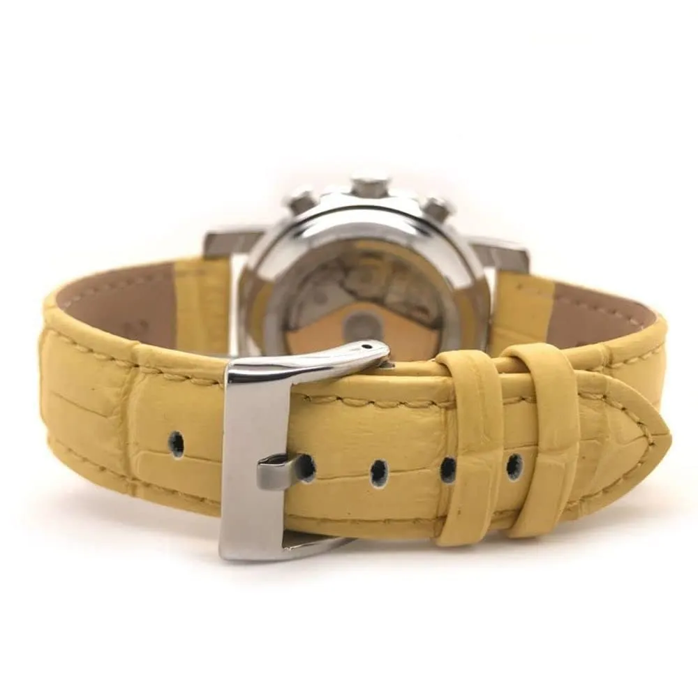 diloy Cinturino Orologio Pelle Stampa Alligatore 368 Giallo 24mm - immagine 4