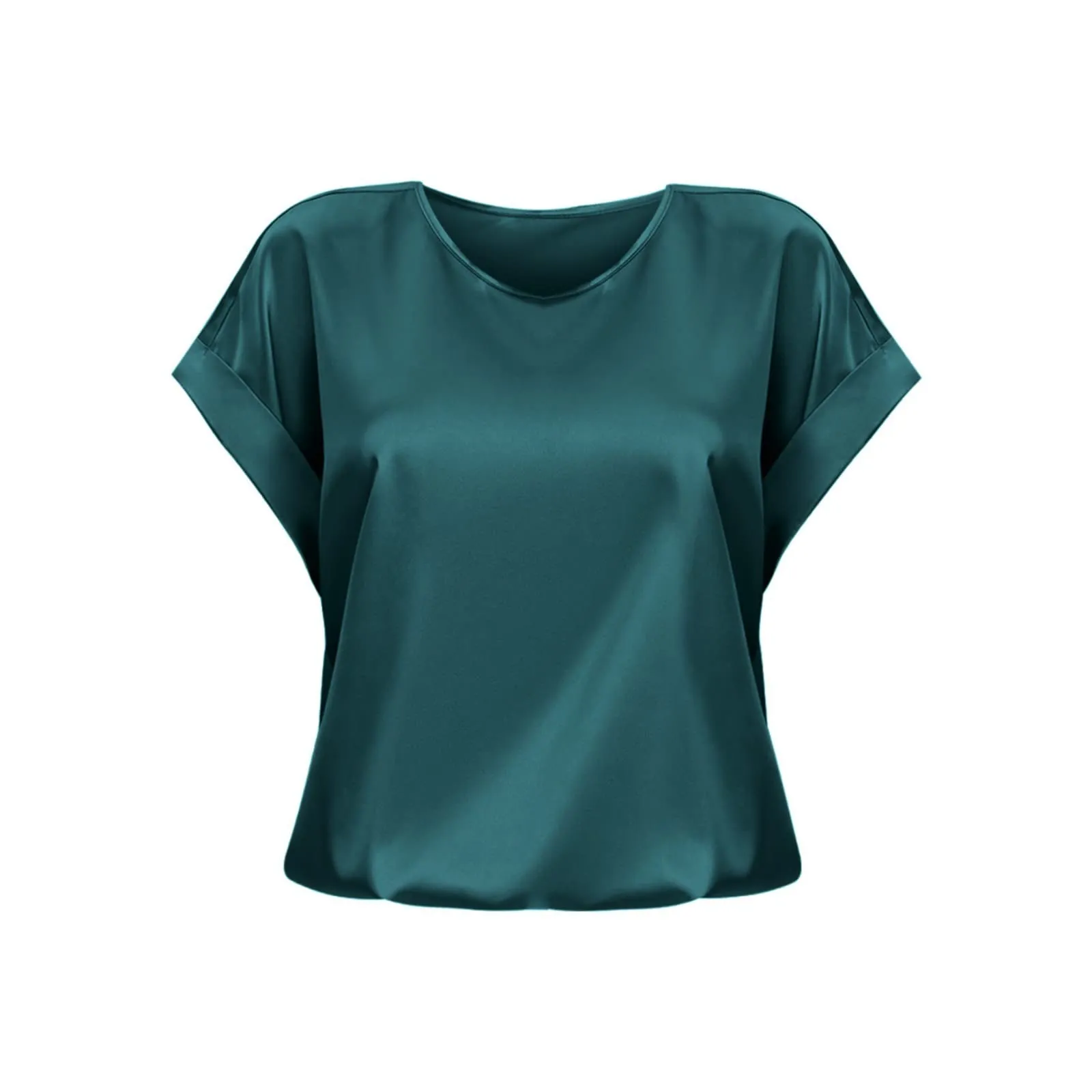 Uwdiohq Donna Bluse Eleganti Camicetta in Raso Maniche Corte e Lunghe - immagine 1