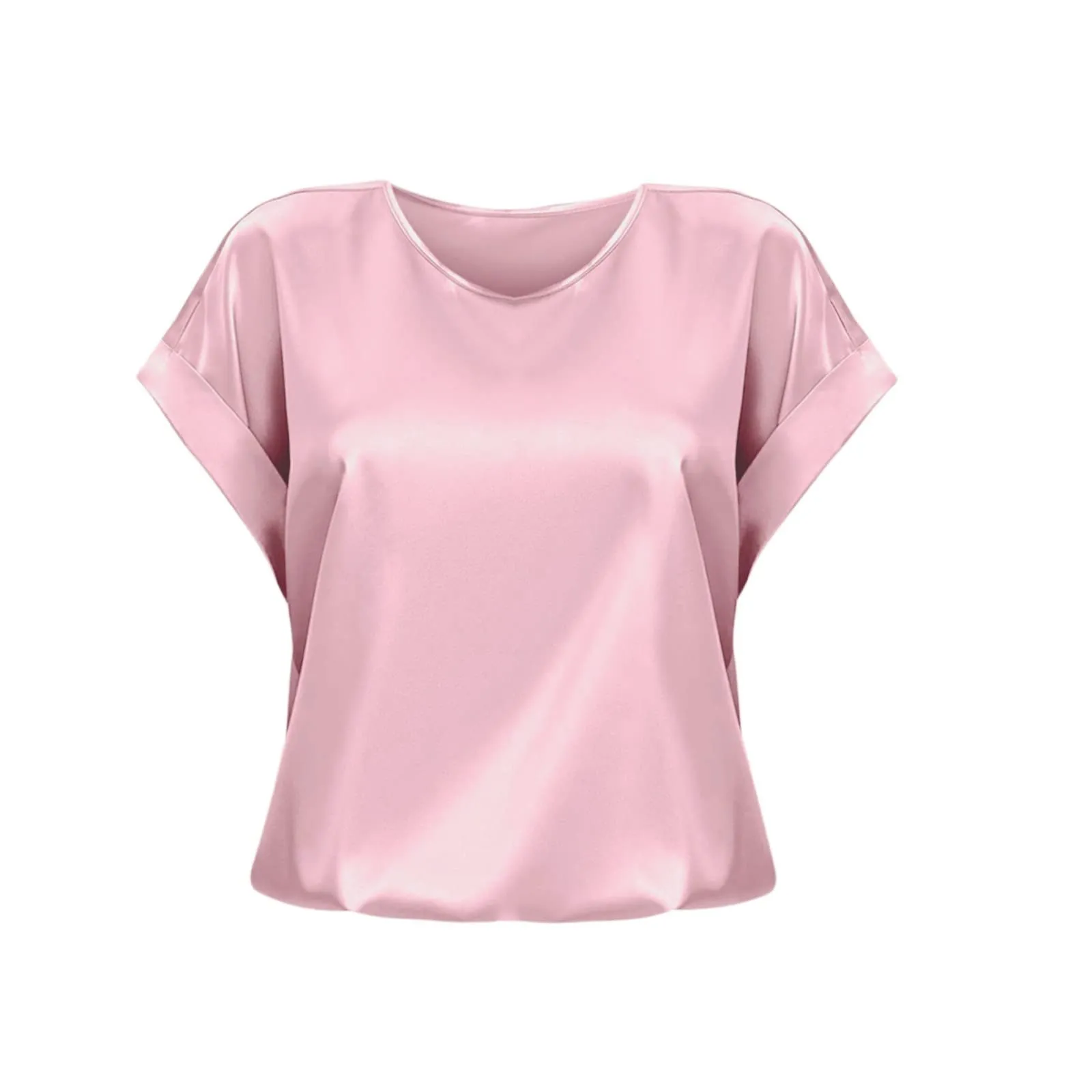 Uwdiohq Bluse Donna Eleganti Camicia Viscosa Maniche Corte Top Blu Smanicata Glitter - immagine 7