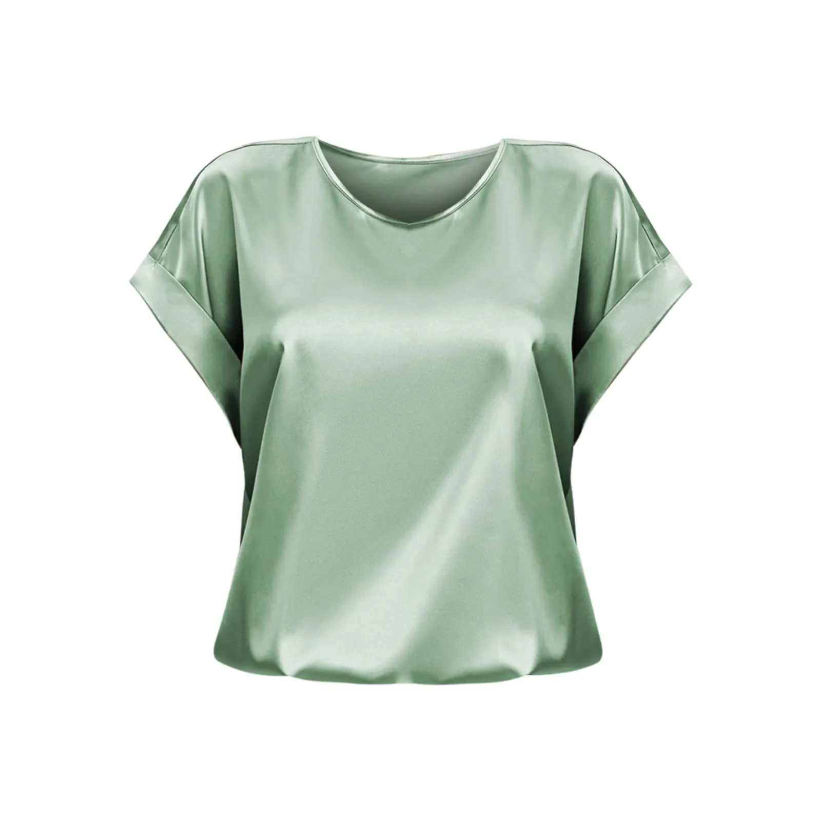 Uwdiohq Bluse Donna Eleganti Bianche in Cotone e Raso Maniche Corte e Lunghe Taglie Forti - immagine 1
