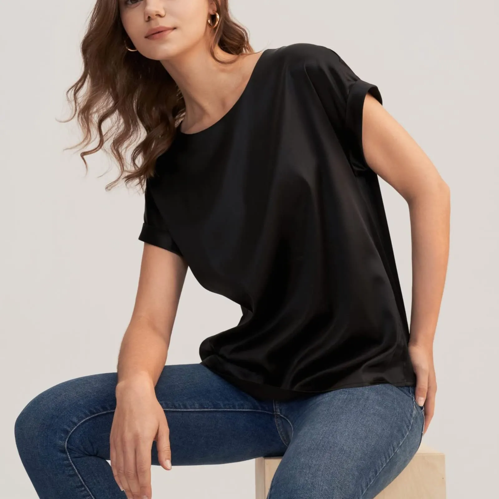 Uwdiohq Bluse Donna Eleganti Curvy Estive Camicia Crop Top Maglia - immagine 2