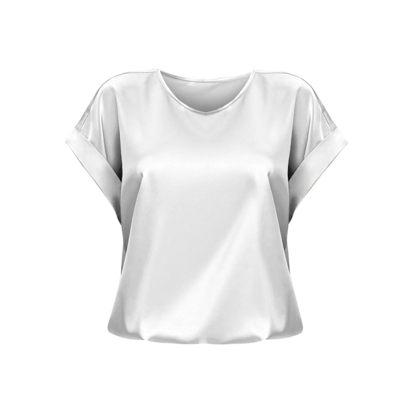 Uwdiohq Bluse Donna Eleganti Chiffon Camicia Verde Maniche Corte Top Estivi - immagine 1