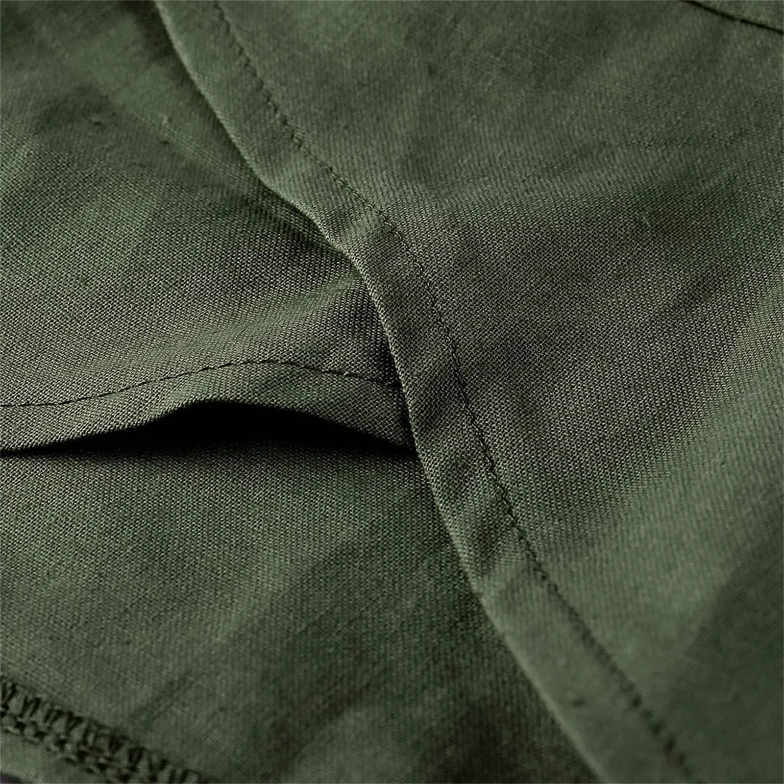HEONSATI Pantaloni a Tre Quarti Donna in Cotone e Lino Estivi Casual Cropped a Gamba Larga con Coulisse Regolabile - immagine 5