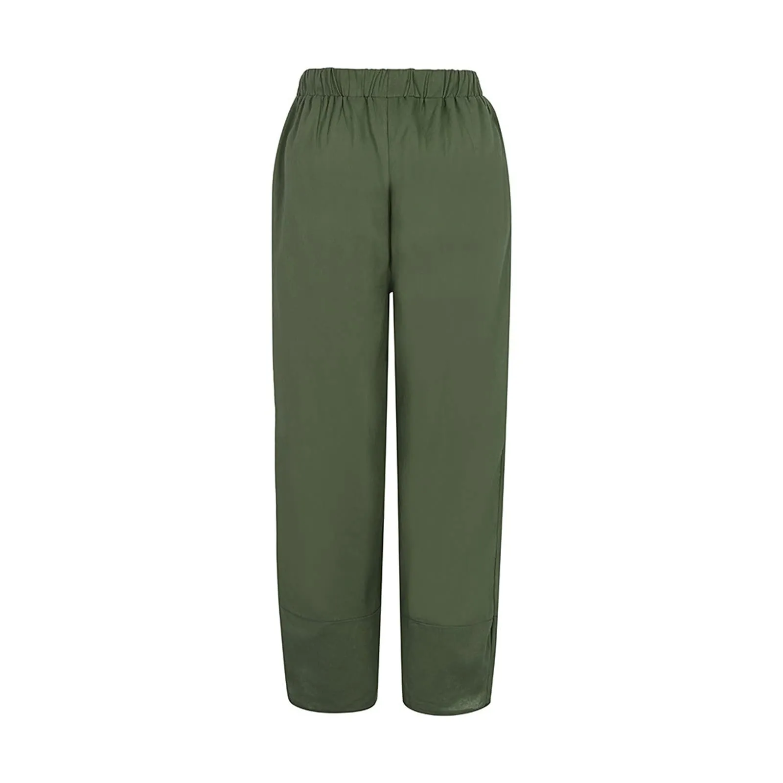 HEONSATI Pantaloni a Tre Quarti Donna in Cotone e Lino Estivi Cropped a Gamba Larga con Coulisse Regolabile - immagine 2