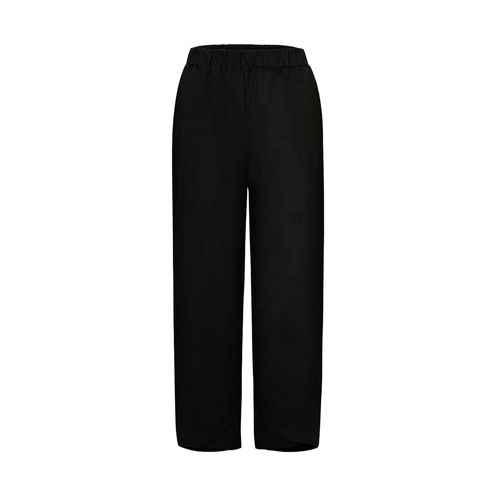 HEONSATI Pantaloni a Tre Quarti Donna in Cotone e Lino Estivi Casual Cropped a Gamba Larga con Coulisse Regolabile - immagine 6
