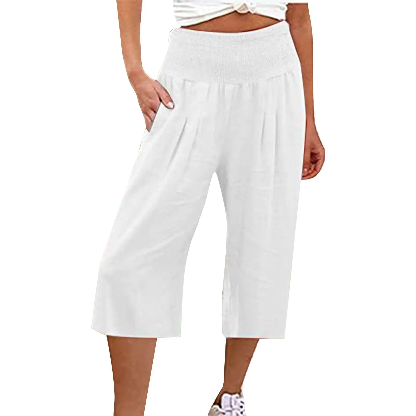 HEONSATI Pantaloncini Capri Donna Pinocchietti Estivi Casual Sportivi in Cotone 3/4 - immagine 1