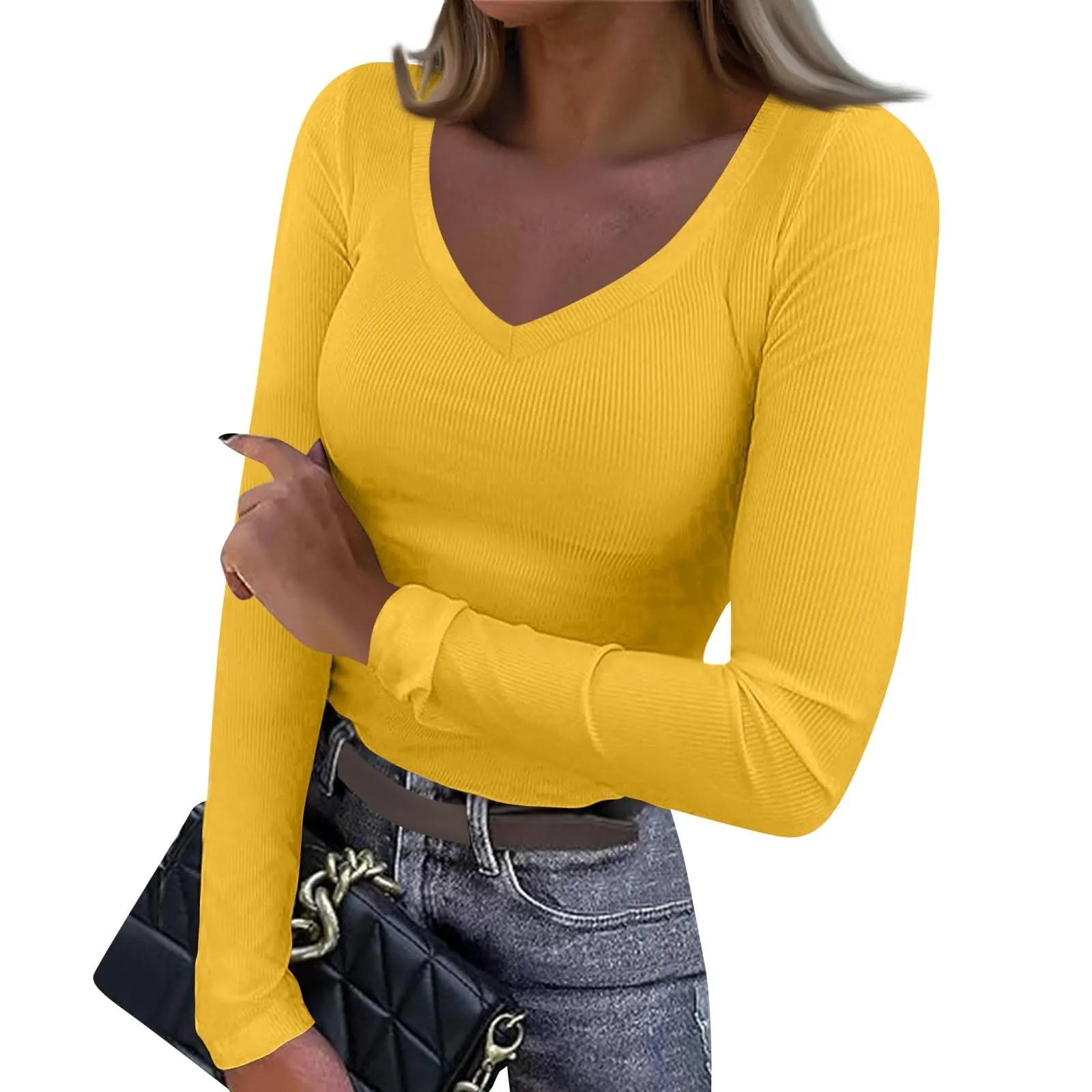 MOKBAY Maglia Intima in Cotone Manica Lunga Slim Fit Tinta Unita Donna XL - immagine 1